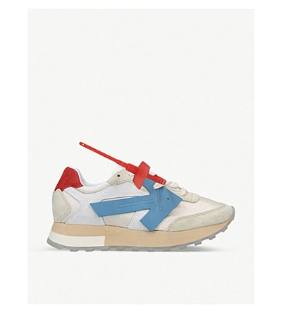 Shop Off-white Arrow Runner Suede Trainers In White/oth