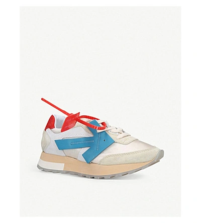 Shop Off-white Arrow Runner Suede Trainers In White/oth