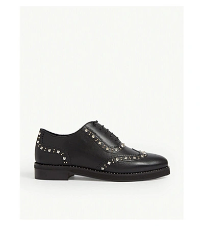 Claudie Pierlot Alexis Studded Leather Derby Shoes In Black | ModeSens