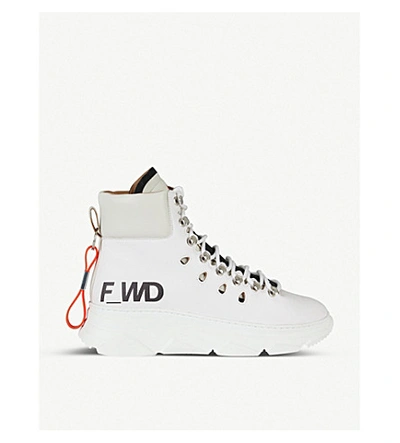 Shop F Wd Lace-up Faux-leather Hiking Boots In White