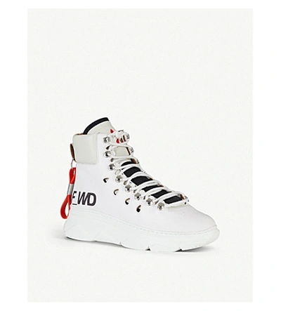 Shop F Wd Lace-up Faux-leather Hiking Boots In White