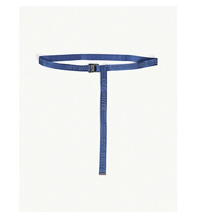 Shop Off-white Logo Classic Industrial Tap Belt In Blue Blue