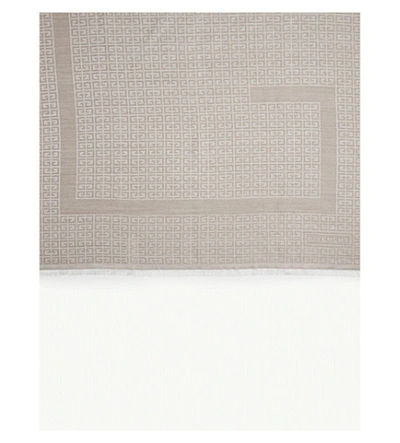 Shop Givenchy Logo Wool And Silk Scarf In Ivory Rose