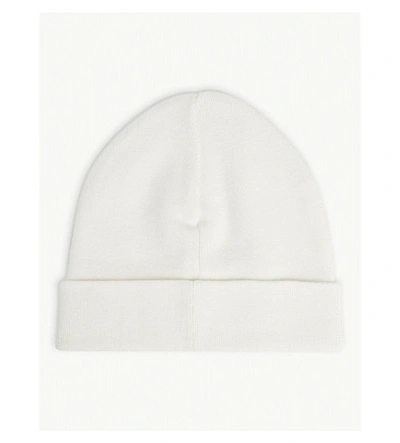 Shop Givenchy Embroidered Logo Beanie In Ivory Rose