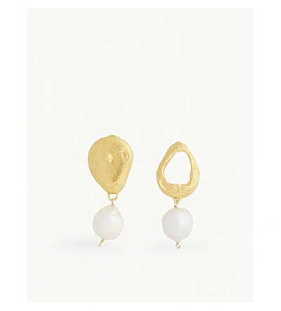 Shop Alighieri Infernal Storm Gold-plated Pearl Earrings