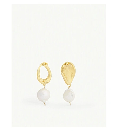 Shop Alighieri Infernal Storm Gold-plated Pearl Earrings
