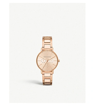 Shop Armani Exchange Ax5551 Rose-gold Plated Stainless Steel Watch