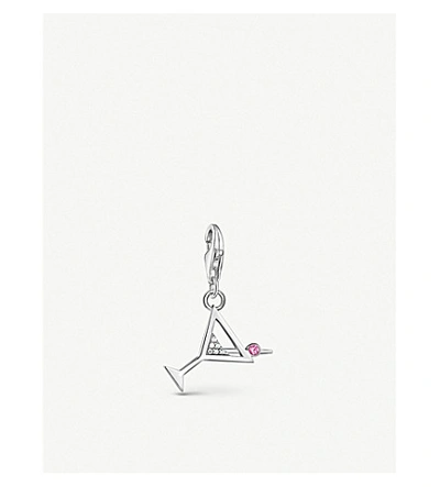 Shop Thomas Sabo Women's White/ Red Cocktail Sterling-silver, Glass And Zirconia Charm Pendant