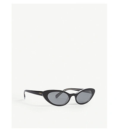 Shop Miu Miu Mu 09us Cat-eye Frame Sunglasses In Black