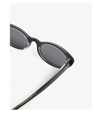 Shop Miu Miu Mu 09us Cat-eye Frame Sunglasses In Black