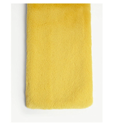 Shop Stand Studio Lily Faux-fur Scarf In Yellow