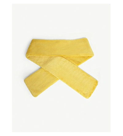 Shop Stand Studio Lily Faux-fur Scarf In Yellow