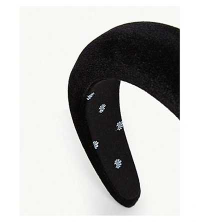 Shop Lele Sadoughi Padded Velvet Headband In Black