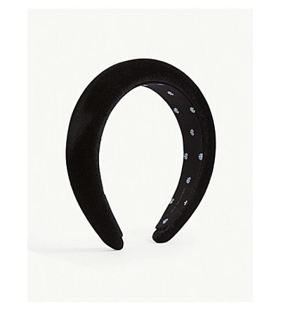 Shop Lele Sadoughi Padded Velvet Headband In Black