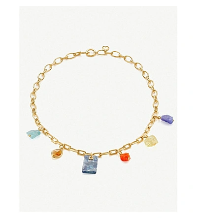 Shop Monica Vinader X Caroline Issa 18ct Gold-vermeil And Gemstone Necklace
