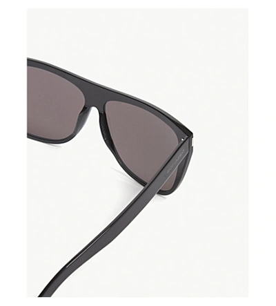 Shop Saint Laurent Women's Black Sl1 Slim Square-frame Sunglasses