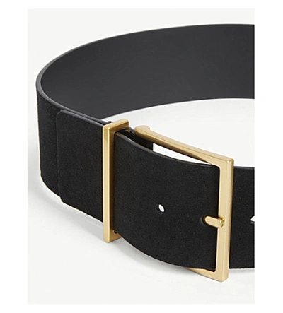 Shop Sandro Cameron Split Leather Belt In Black
