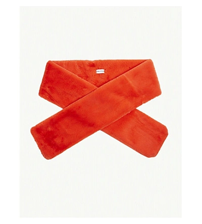 Shop Stand Studio Lily Faux-fur Scarf In Acid Red