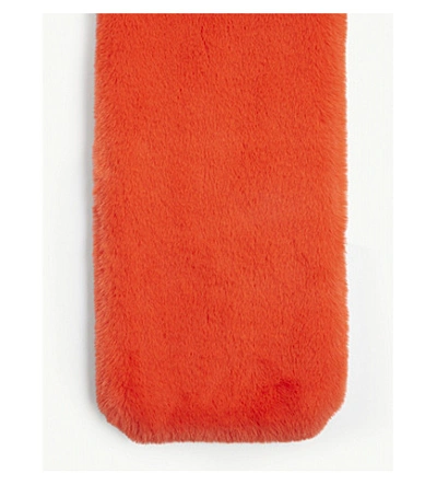 Shop Stand Studio Lily Faux-fur Scarf In Acid Red