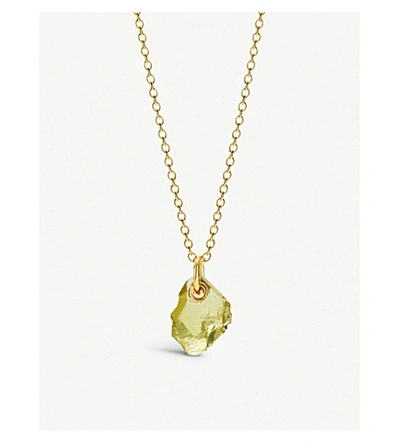 Shop Monica Vinader X Caroline Issa Large 18ct Gold-vermeil And Lemon Quartz Necklace