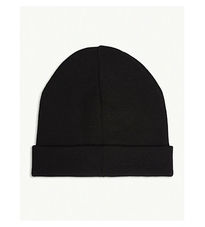 Shop Givenchy Embroidered Logo Beanie In Black White