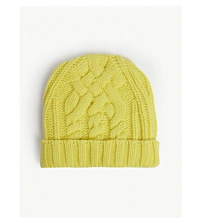 Shop Off-white Knitted Wool Beanie Hat In Yellow