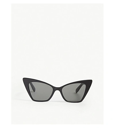 Shop Saint Laurent New Wave Sl244 Victoire Cat-eye Frame Sunglasses In Black