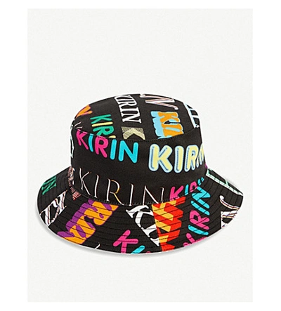 Kirin Peggy Gou Typo-print Denim Bucket Hat In Black Multicolor | ModeSens