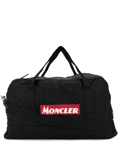 Shop Moncler Logo Patch Holdall In 999 Black