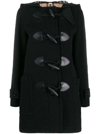 Shop Burberry Hooded Duffle Coat In A1003