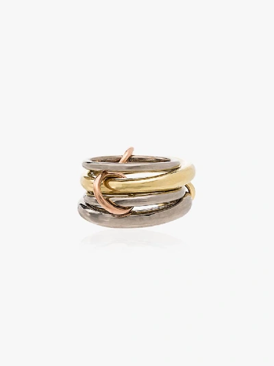 Shop Spinelli Kilcollin 18k Blackened Gold Cici Ring In Metallic