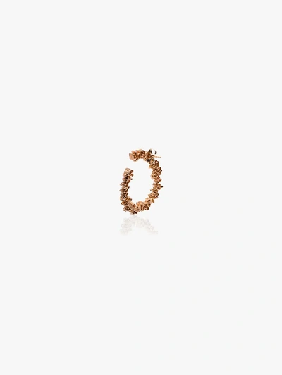 Suzanne Kalan 18k Rose Gold Rainbow Firework Sapphire Diamond Hoop Earrings In Rose Gold