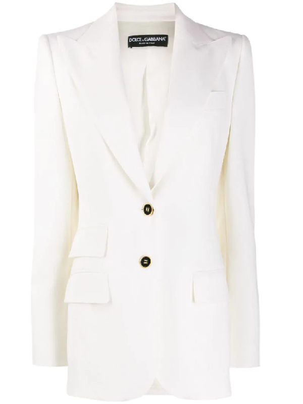 Dolce & Gabbana Double Flap Pocket Blazer In White | ModeSens