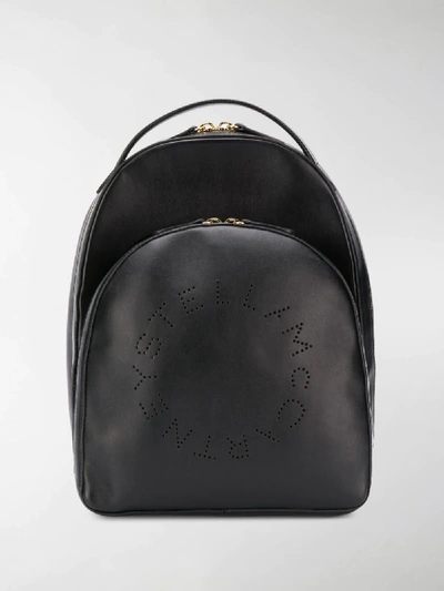 Shop Stella Mccartney Logo Strap Backpack In Black