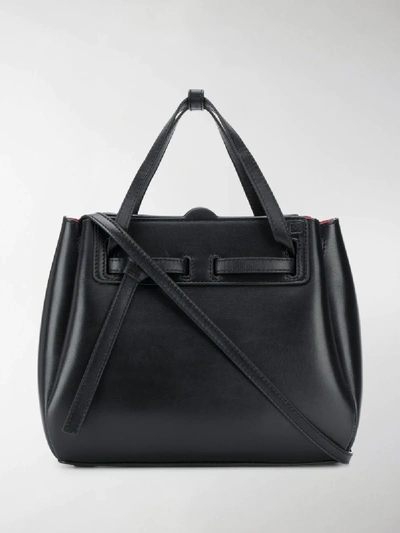 Shop Loewe Mini Lazo Tote Bag In Black