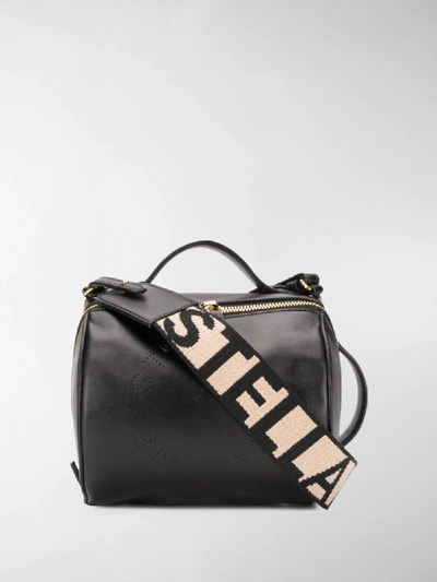Shop Stella Mccartney Logo Strap Crossbody Bag In Black