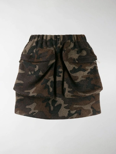 Shop Miu Miu Camouflage Short Skirt In Brown
