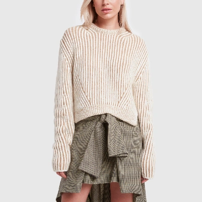 Shop Chloé Chunky Ribbed Jumper In Muddy Beige