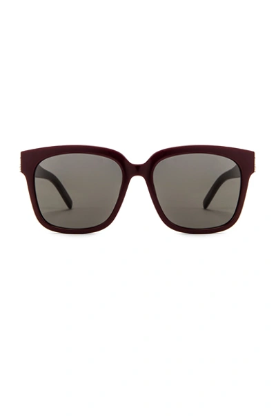 Shop Saint Laurent Pilot Sunglasses In Rouge Legion & Grey