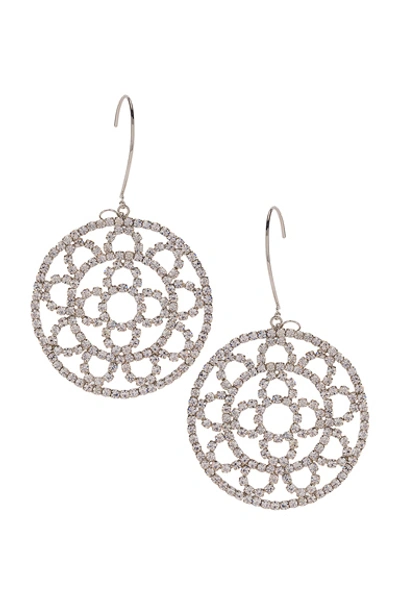 Shop Area Crystal Cupchain Crochet Earrings In Silver & Clear Crystal