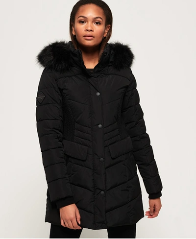 Shop Superdry Glacier Padded Parka Jacket In Black