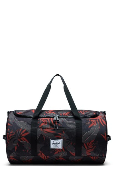 Shop Herschel Supply Co Sutton Duffle Bag In Dark Olive Palm