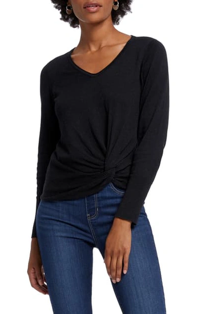 Shop Nic + Zoe Soft Twist Cotton Blend Sweater In Black Onyx