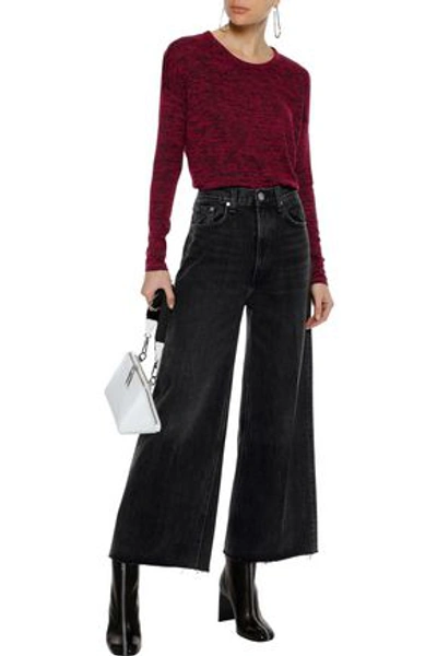 Shop Rag & Bone Woman Haru Cropped High-rise Wide-leg Jeans Black