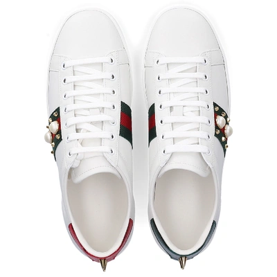 Shop Gucci Low-top Sneakers A38g0 In White