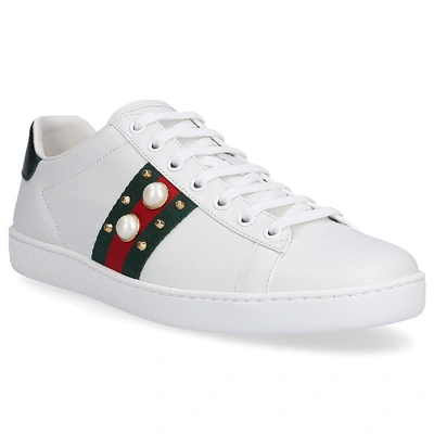 Shop Gucci Low-top Sneakers A38g0 In White