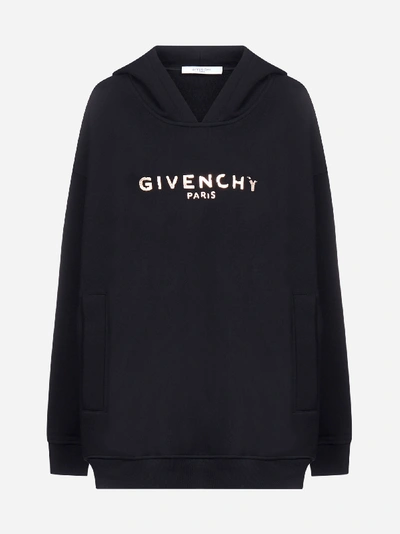 Shop Givenchy Felpa In Cotone Con Cappuccio E Logo