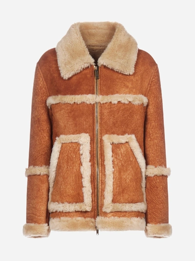 Shop Dsquared2 Giaccone In Pelle E Shearling