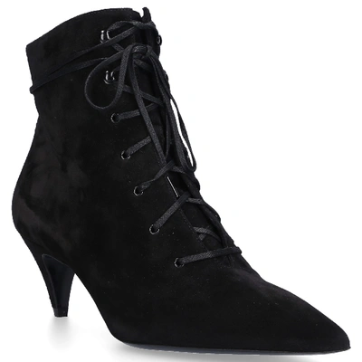 Shop Saint Laurent Ankle Boots Kiki 55 Suede In Black