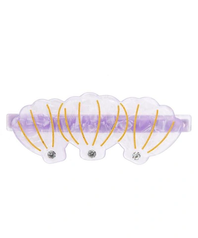 Shop Valet Claudia Crystal Shell Hair Clip In Lilac